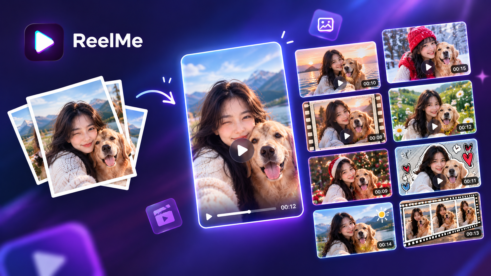 Turn your photos into personalized AI video templates with ReelMe